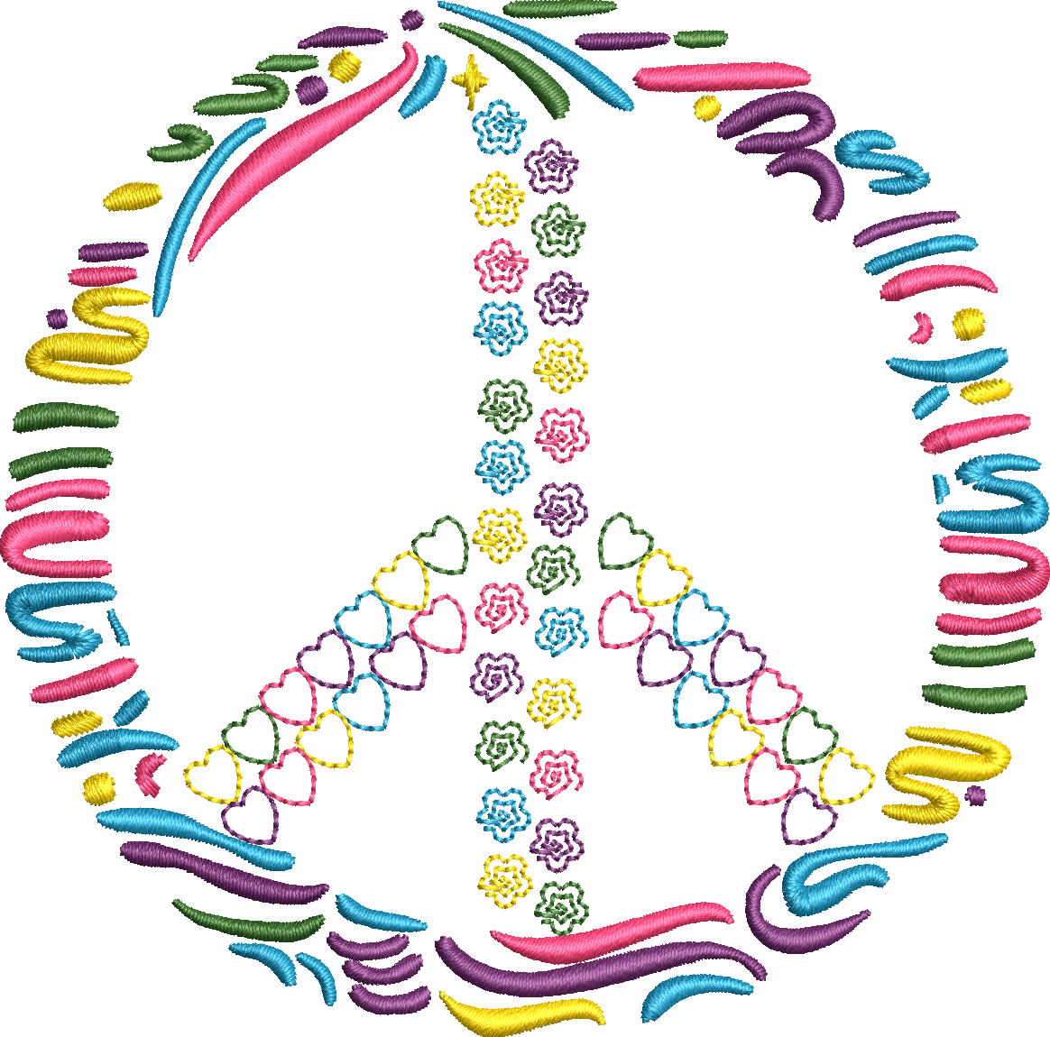 Peace & Love – Motif de Broderie Machine 10x10 – 3 Versions Incluses