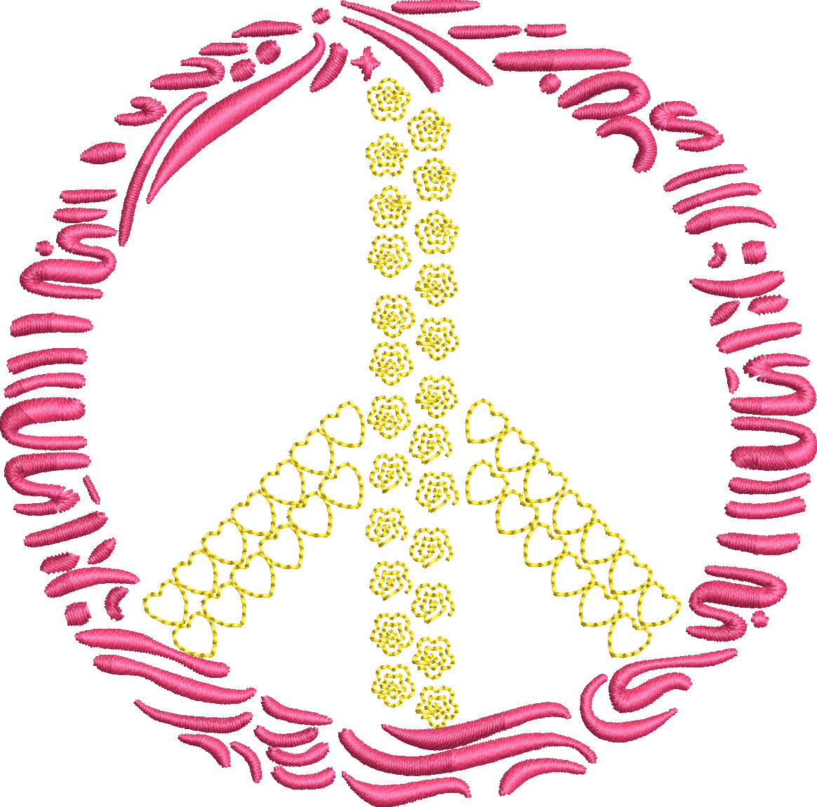 Peace & Love – Motif de Broderie Machine 10x10 – 3 Versions Incluses