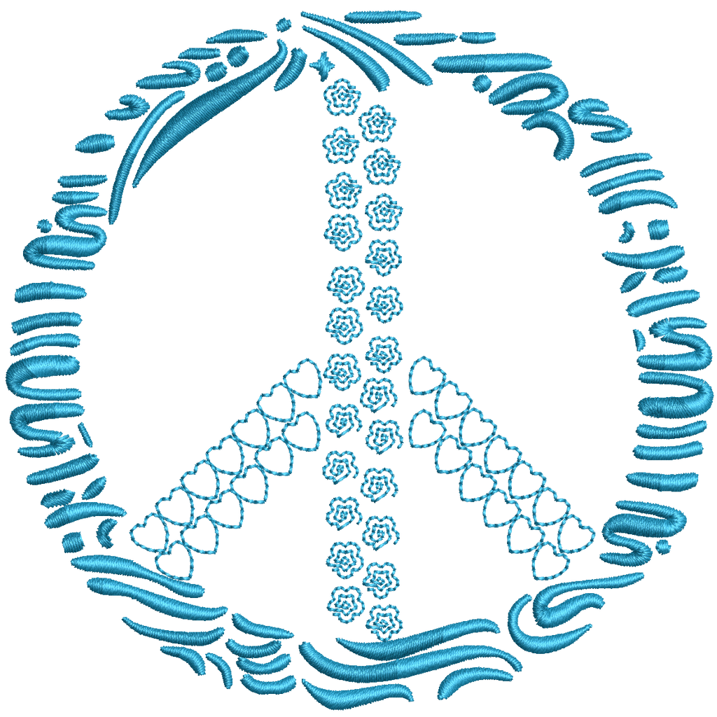 Peace & Love – Motif de Broderie Machine 10x10 – 3 Versions Incluses