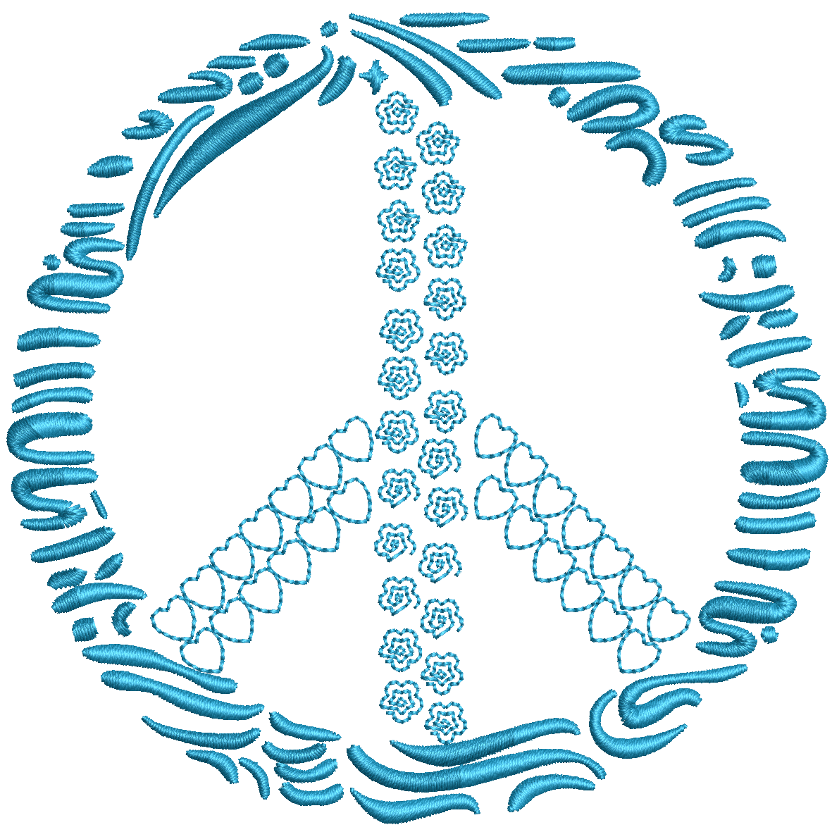 Peace & Love – Motif de Broderie Machine 10x10 – 3 Versions Incluses