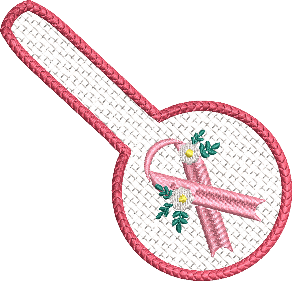 Porte-clé ITH Ruban Octobre Rose – Motif Gratuit - Fichier Broderie Disponible 10x10