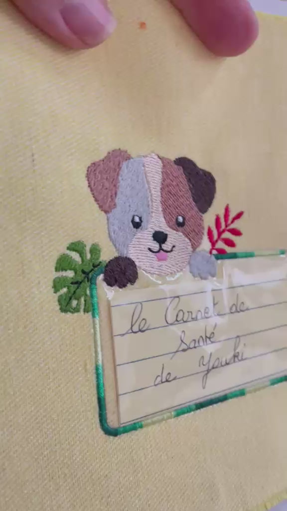 Étiquette Appliqué Cristal Chien– Motif de Broderie Machine – 10x10